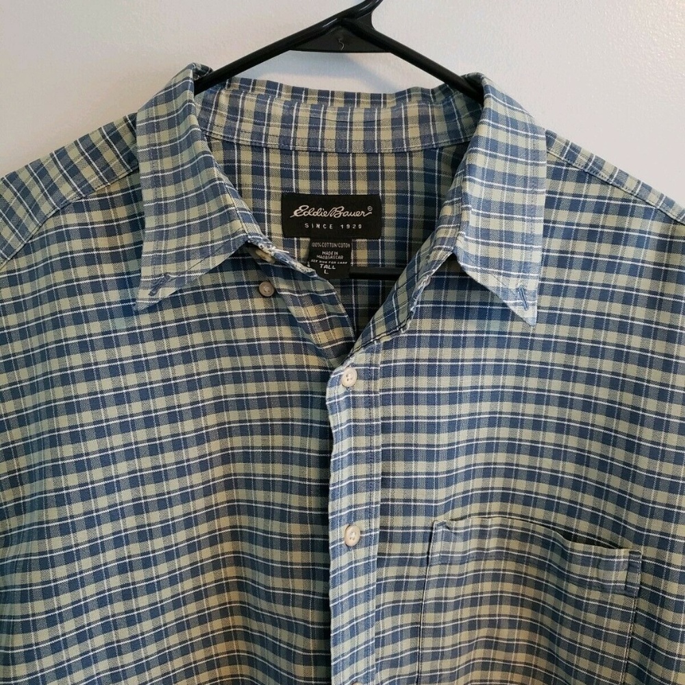 Eddie Bauer Men's Tall L Short Sleeve Button Down